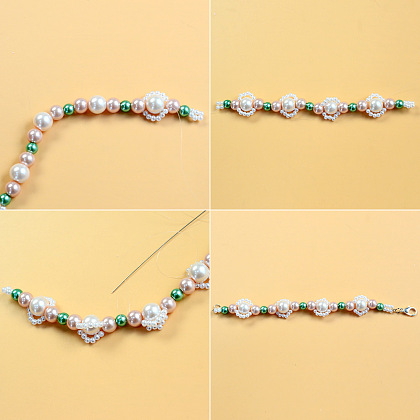 Exquisita pulsera de perlas-4