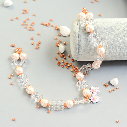 Колье с кристаллами вишни