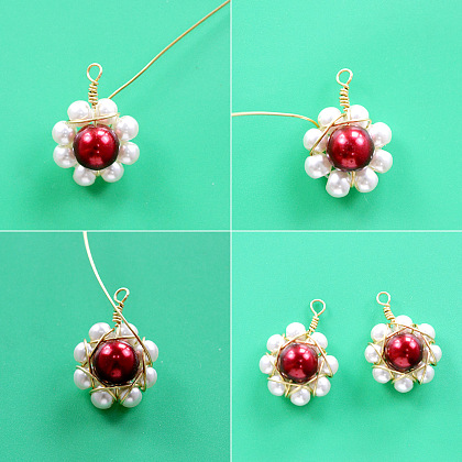 Vintage-Ohrringe mit gewundenen Perlen-5