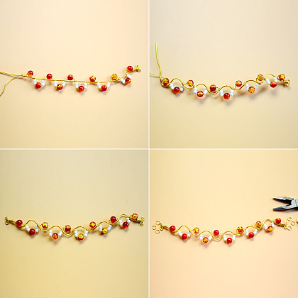 Браслет с красными кристаллами-4