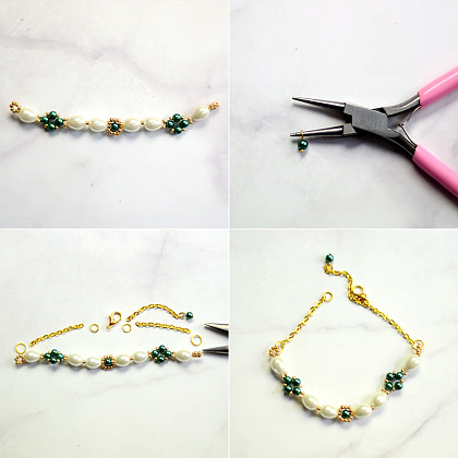 Браслет-цепочка с жемчугом-5