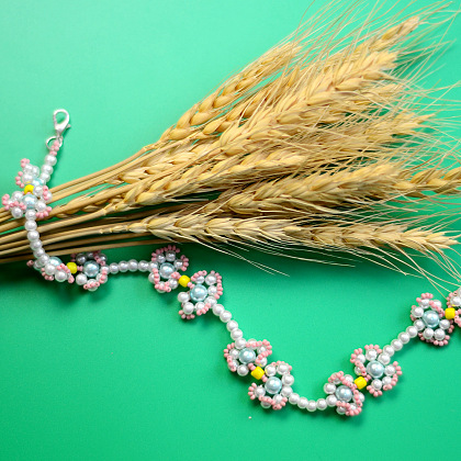 Collar de perlas de flores dulces-1