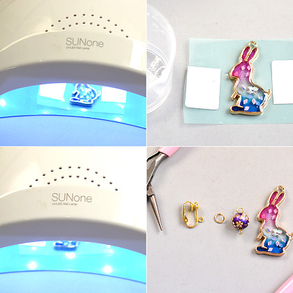 UV Resin Rabbit Earrings-6