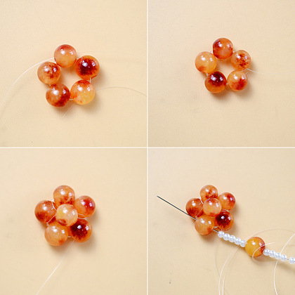 Стекло бисером серьги-3