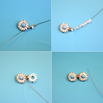 Bracelet petite fleur bleue-4