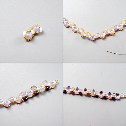 Purple Gemstone Beaded Bracelet