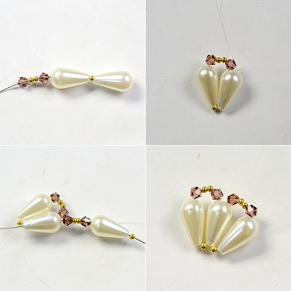 Pendientes de perlas en forma de abanico-3