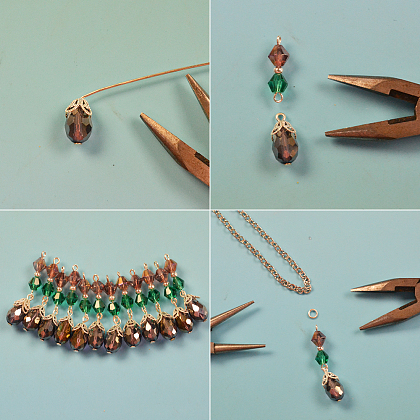 Стеклянное колье с кисточками-4