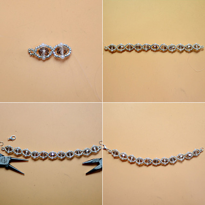 Grey Crystal Beaded Bracelet-6