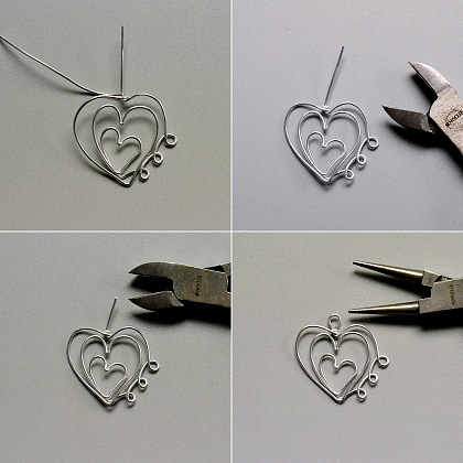Heart-shaped Wire Earrings-5