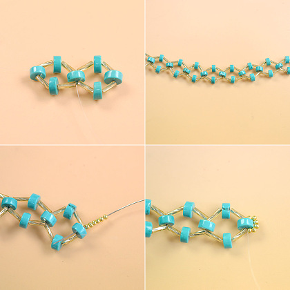 Bracelet perles heishi turquoise-4