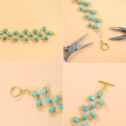 Bracelet perles heishi turquoise-6