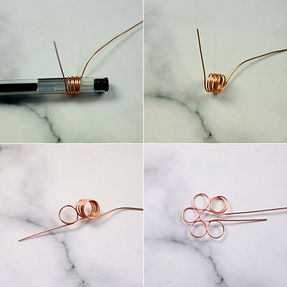 Wire Wrapped Flower Bracelet-3