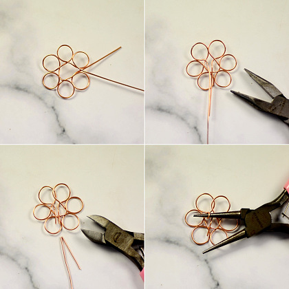 Wire Wrapped Flower Bracelet-4