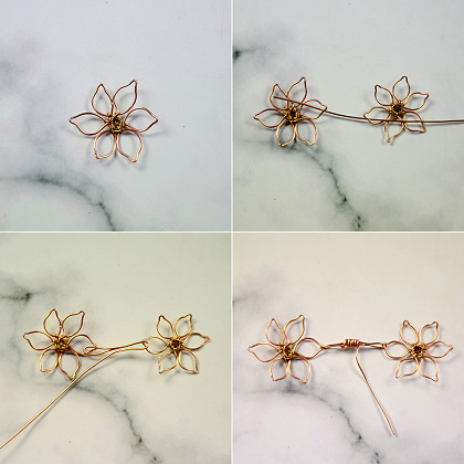Wire Wrapped Flower Bracelet-6