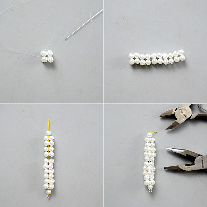 Колье с подвеской из стекла и жемчуга-4