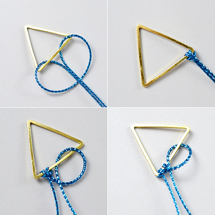 Треугольные серьги с нитками-3