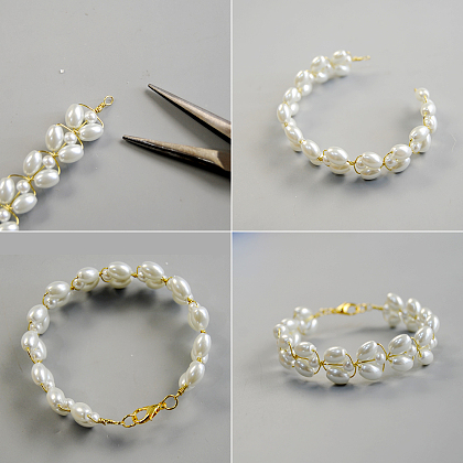 Elegante brazalete de perlas-4