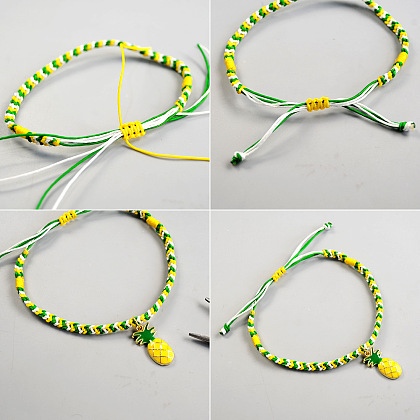 Braided Bracelet with Pineapple Pendant-7