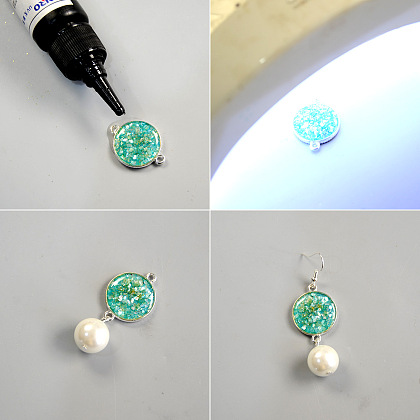 Turquoise UV Resin  Earrings-4