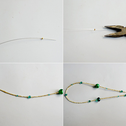 Multi Layer Necklace with Small Beads-3