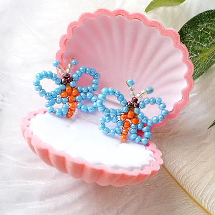 Beaded Butterfly Earrings-1