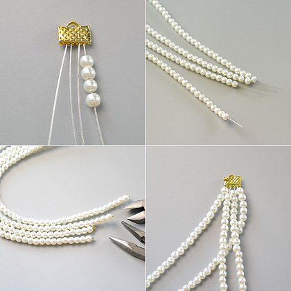 Perlenarmband mit Schleife-4