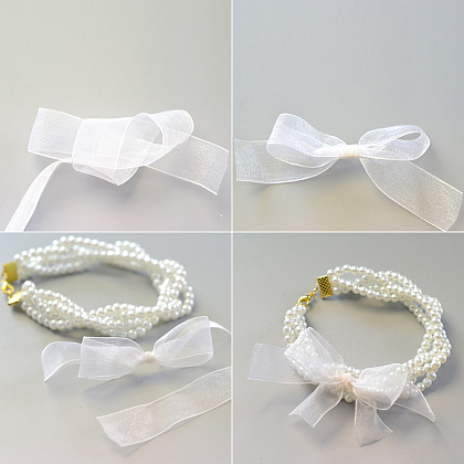 Perlenarmband mit Schleife-7