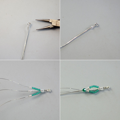 Простой браслет из проволоки с бусинами-4