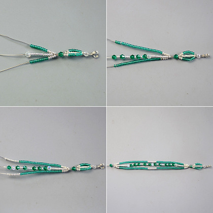 Простой браслет из проволоки с бусинами-5