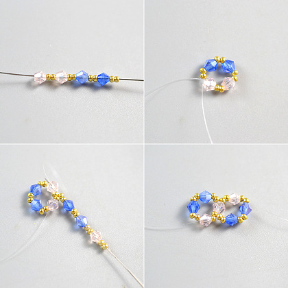 Bracelet en perles de cristal à facettes-3