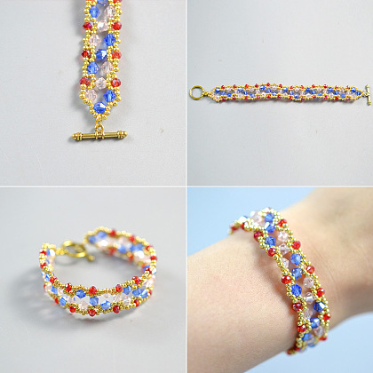 Bracelet en perles de cristal à facettes-6