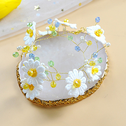 Милый браслет в виде ромашки из проволоки с эффектом памяти