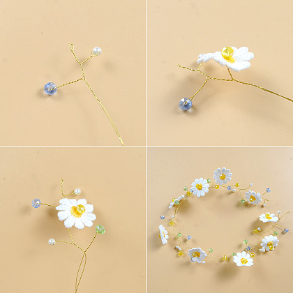 Милый браслет в виде ромашки из проволоки с эффектом памяти-3