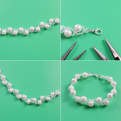 Exquisita pulsera de perlas de boda-5