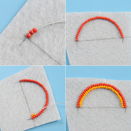 Seed Beads Rainbow Brooch-3