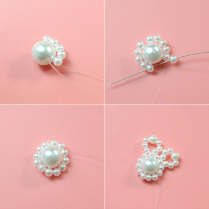 Accessoire und Ohrring aus reinweißem Perlenhaar