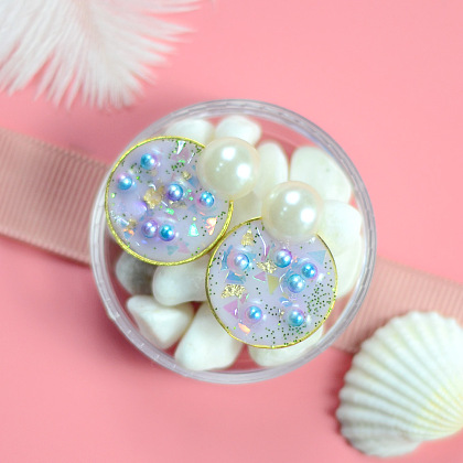 Orecchini in resina di perle-1