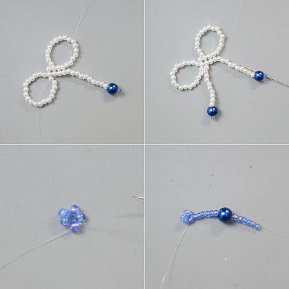 Blue Pearl Bowknot Choker-4