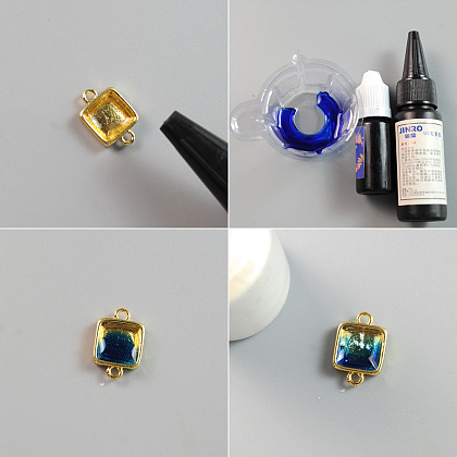 UV Resin Gradient Earrings with Natural Pearl-3