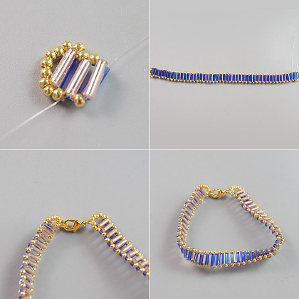 Браслет из стекляруса и бисера-4