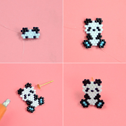 Cute Panda Beaded Earrings-6