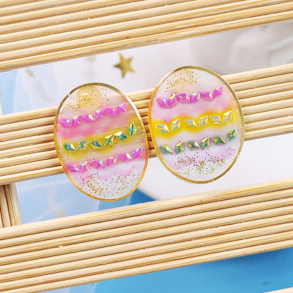 Cute Easter eggs Resin Earrings-7