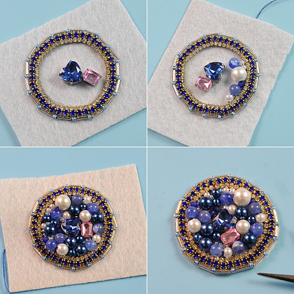 Jewel Beads Embroidery Brooch-4