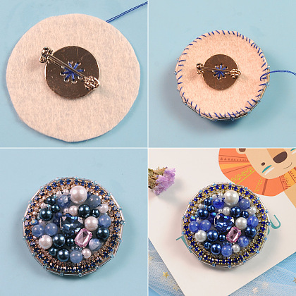 Jewel Beads Embroidery Brooch-5