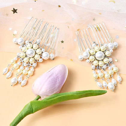 Eleganti accessori per capelli con perle-1