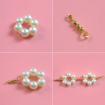 Elegante collar de flores de perlas-3