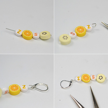 Серьги из полимерной глины с фруктами-3