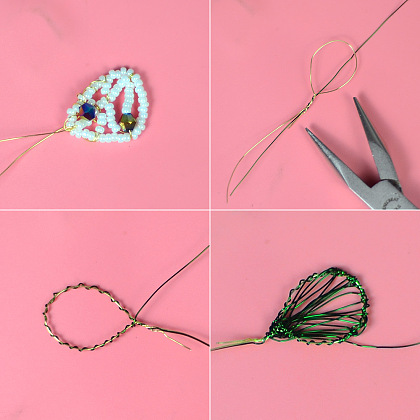 Schmetterlingsförmige Saatperlen-Ohrstecker-4