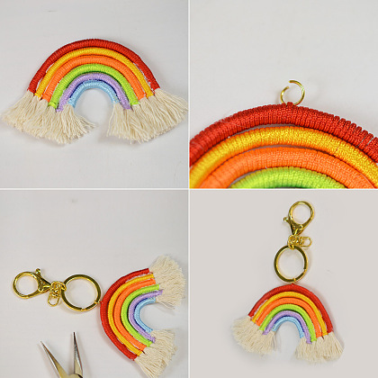 PandaHall Selected Idea on Cute Key Chain With A Rainbow Pendant-5
